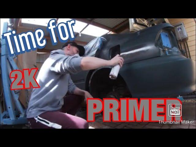 EK CIVIC DIY Primer Time getting close- budget build rattle can paint job Episode 6