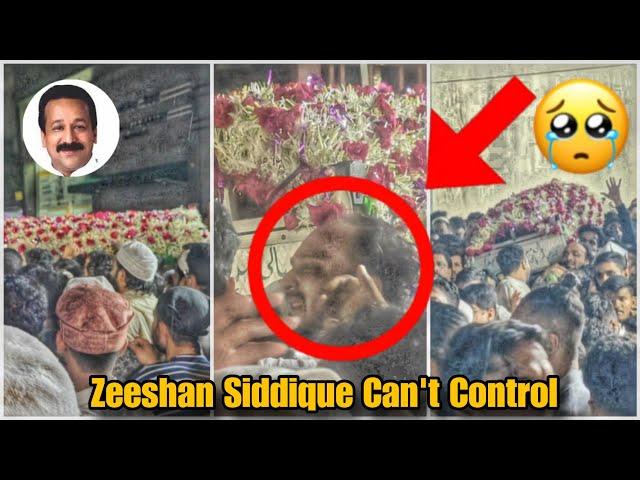 Baba Siddique (Janaza) Last Journey FIRST VISUALS LIVE Son Zeeshan Siddique Can't Control Himself