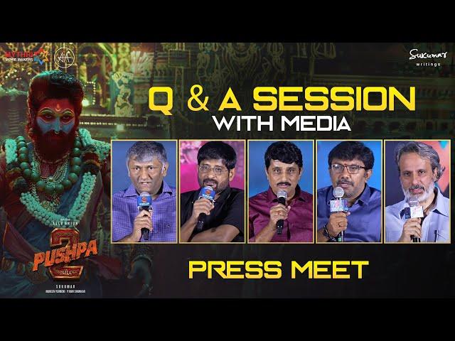 Q&A Session With Media | Pushpa 2 The Rule Grand Press Meet | Allu Arjun | Sukumar | Rashmika | DSP