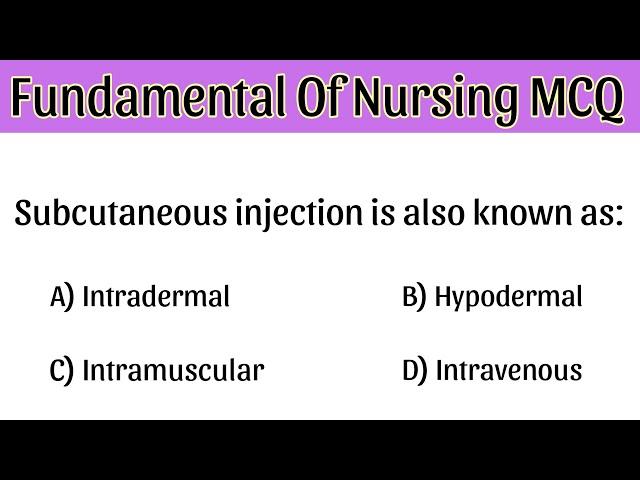 Fundamental Of Nursing MCQ | staff nurse officer mcq | rrb nursing officer exam