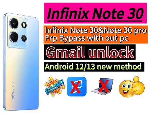 Infinix Note 30(x6833B)Frp bypass without Pc New Method