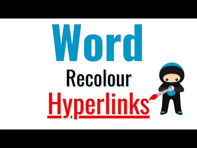 STOP Hyperlinks In Word Changing Colour!