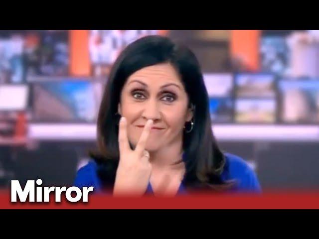 New clip of BBC News presenter caught giving middle finger emerges