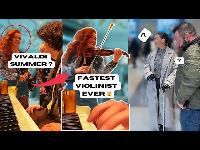 Two sisters play VIVALDI SUMMER (craziest public performance)