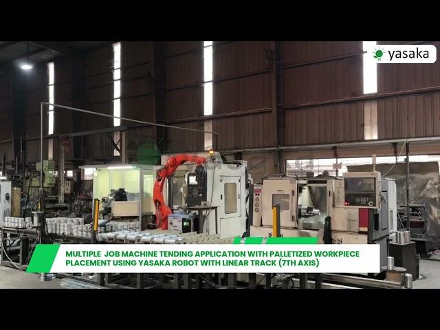 Multiple Job Machine Tending with Yasaka Robot & Linear Track (7th Axis)