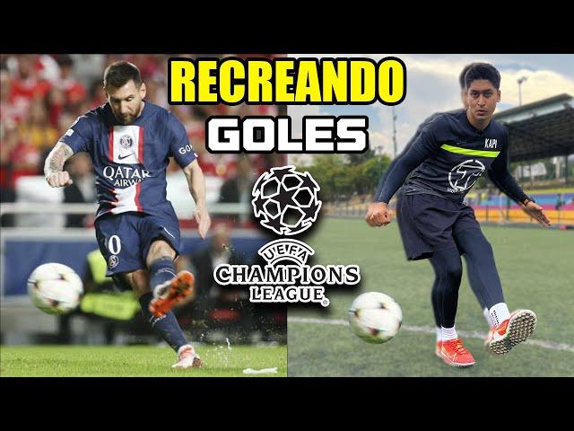 IMITANDO los MEJORES GOLES de la CHAMPIONS LEAGUE 2022 ️ RETOS de FUTBOL EPICOS 