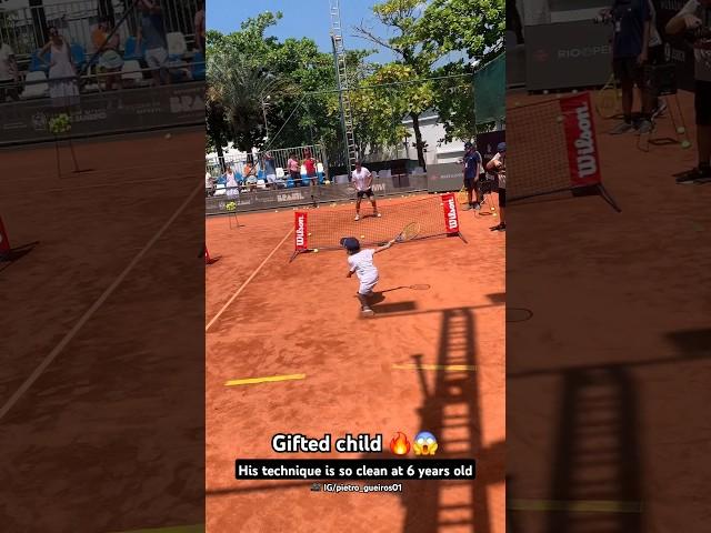  Pietro Gueiros' technique is so clean at 6 years old.  #tennis