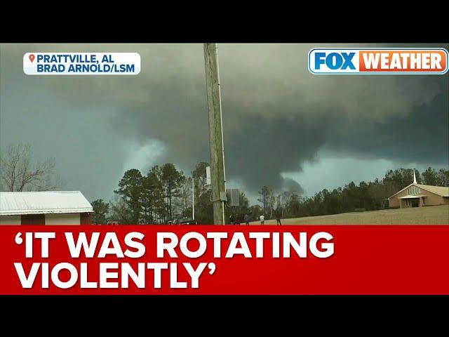 ‘It Was Rotating Violently’: Storm Chaser Films Funnel Near Selma, AL