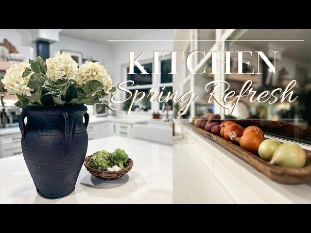 Kitchen Spring Refresh | Kitchen Decorate with me | ￼ Spring Decorate with me | Neutral Home Decor