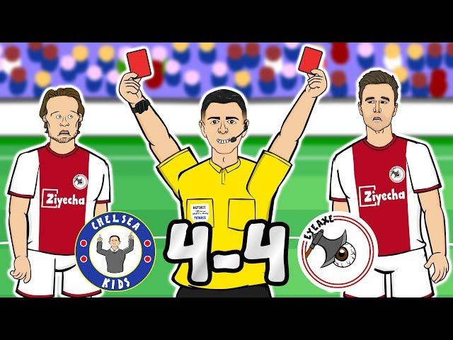 2 SENT OFF! 4-4! Chelsea vs Ajax (Champions League 2019 Parody Goals Highlights 2 Red Cards)