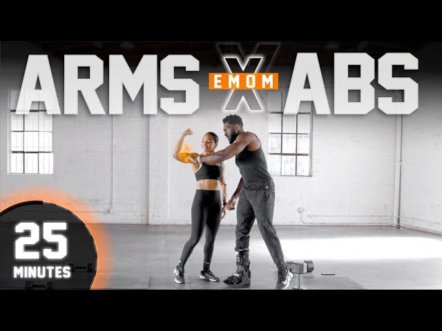 25 Minute DUMBBELL Arms & Abs EMOM Workout [Circuit Strength Training]