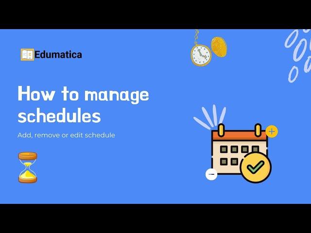 How to schedule classes on Edumatica