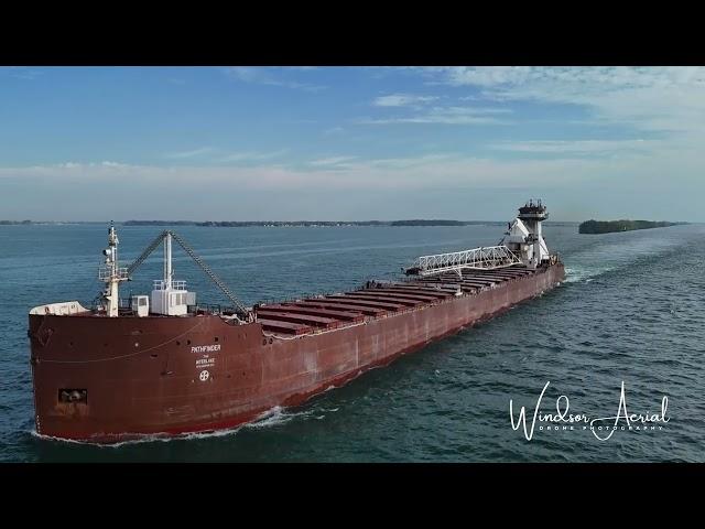 INTERLAKE STEAMSHIP COMPANY DOROTHY ANN & PATHFINDER by Windsor Aerial Drone Photography