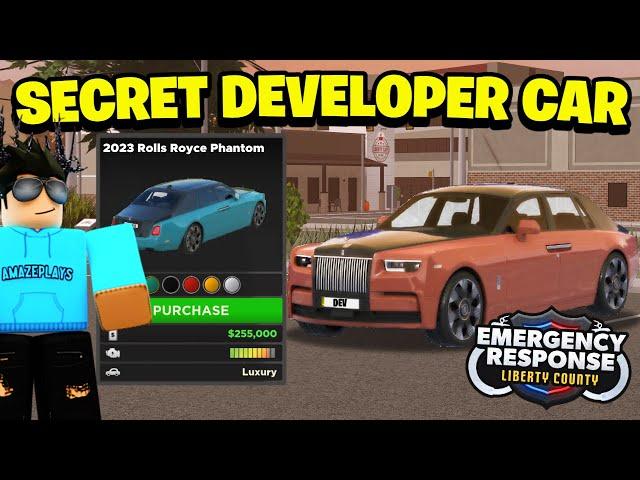 The SECRET DEVELOPER ONLY CARS in ERLC! (Liberty County)