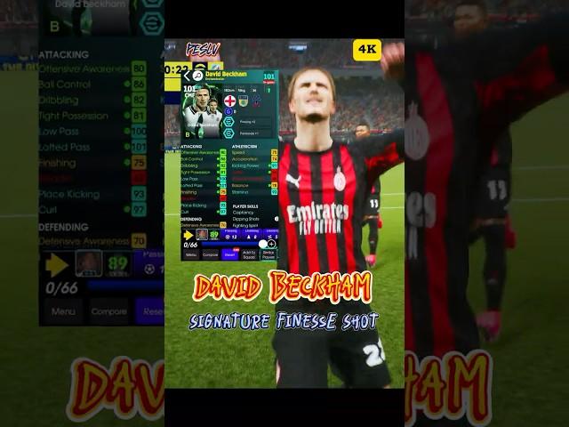 David Beckham's Typical Finesse Shot and Card Stats #efootballstats #pes