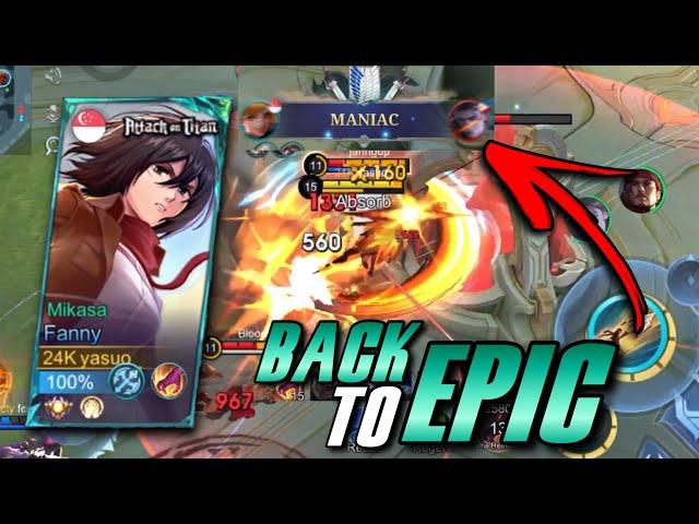 BACK TO EPIC!! FANNY TOWER DIVE MANIAC! | RANK GAMEPLAY | MLBB