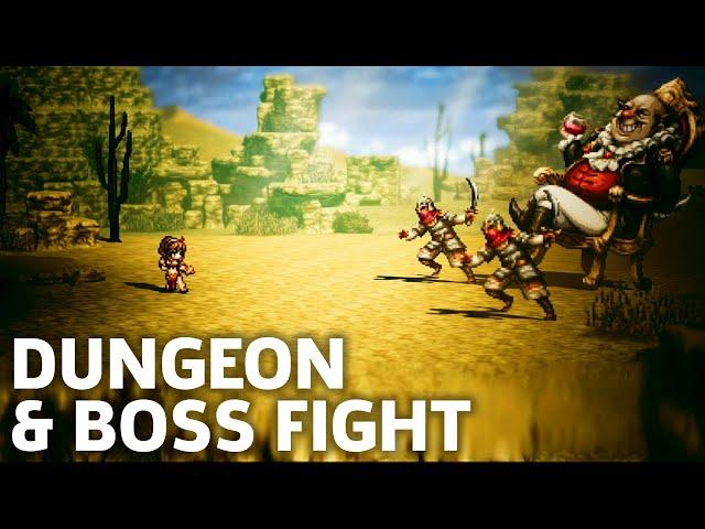 Project Octopath Traveler Gameplay - The First Dungeon And Boss Fight