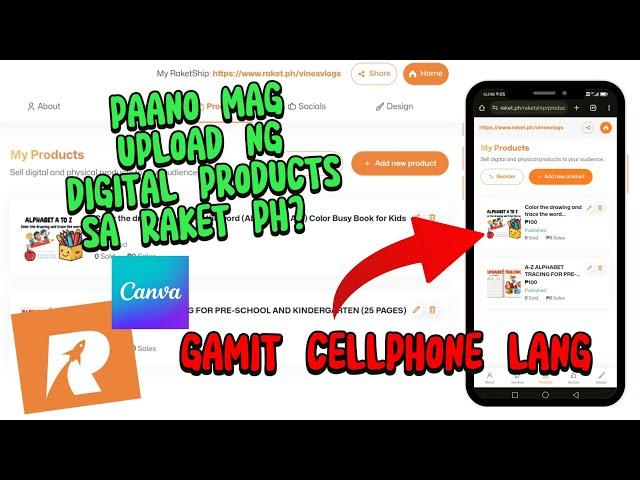 Paano mag upload ng Digital Product sa Raket Ph gamit ang Cellphone? #Raketph #DigitalProduct #Canva