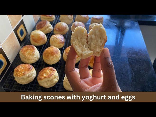 Baking scones with yoghurt and eggs : Fluffy scones with self raising flour