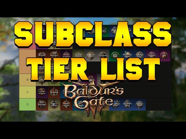 Subclass Tier List for Baldur's Gate 3