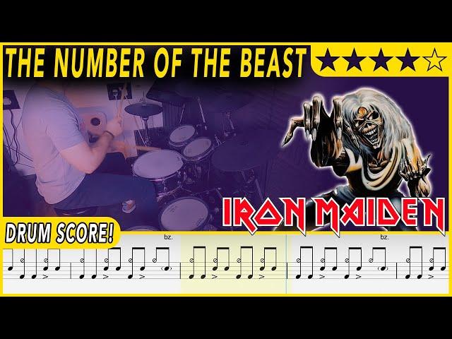 The Number of the Beast - Iron Maiden | DRUM SCORE Sheet Music Play-Along | DRUMSCRIBE