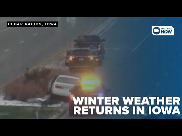 First measurable snowfall in Eastern Iowa leads to slick roads, crashes