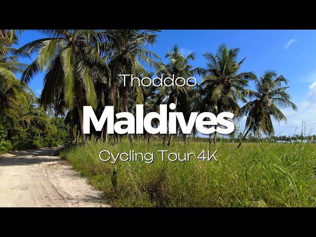 Maldives || Thoddoo  [ 4K ] Cycling Tour || RELAX