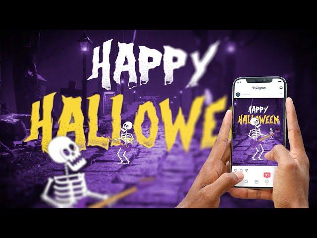 Happy Halloween Motion Graphics Banner for Social Media Post