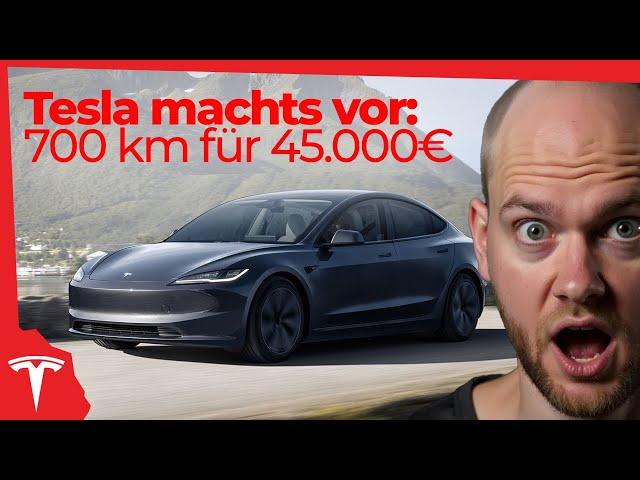 NEUER Tesla: 702 km Reichweite für 45.000€! Model 3 Maximale Reichweite mit Hinterradantrieb