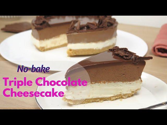 No bake triple chocolate cheesecake