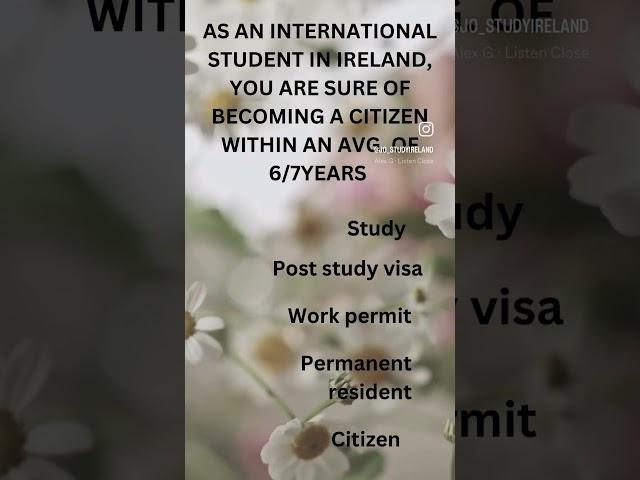 Path to becoming a citizen for international students in Ireland #studydestination#relocation#irish