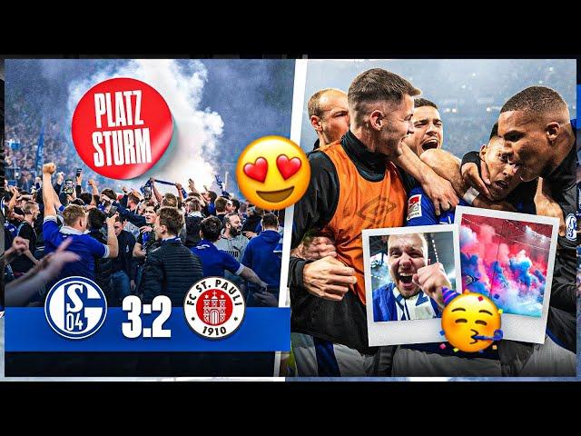 PLATZSTURM + AUFSTIEGS FEIER  Schalke 04 vs St Pauli STADION VLOG 