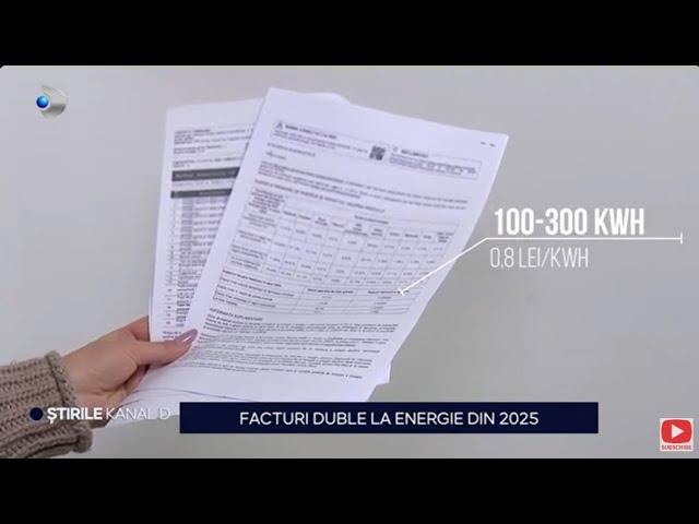 Stirile Kanal D - Facturi duble la energie din 2025 | Editie de seara