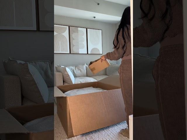 Unbox my new  coffee table w/ me! To see my full apartment decor & move in, subscribe to my channel.