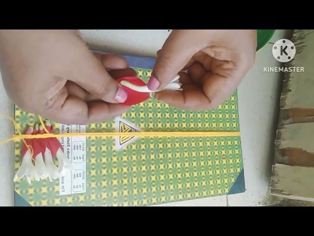 how to string rose petals veni with sampangi for beginners/diy flower tying/poola jada bridal veni