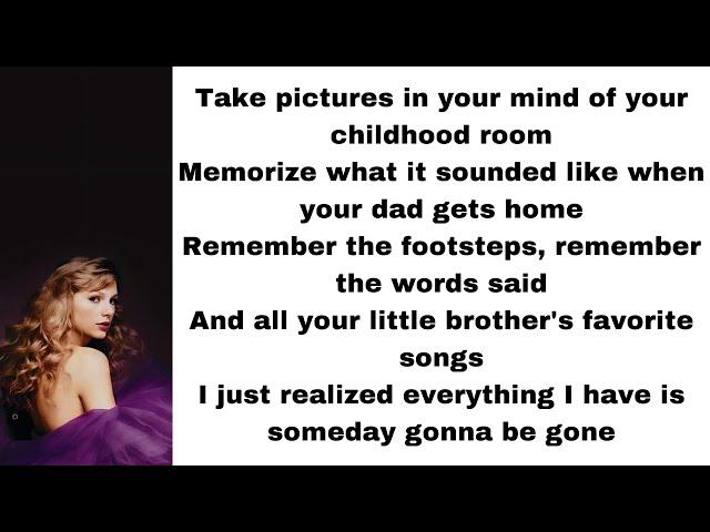 Taylor Swift - Never Grow Up (Taylor's Version) (lyrics)