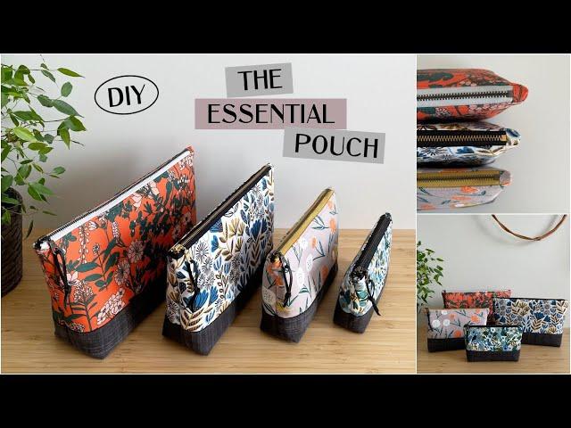 The Essential Pouch ~ a classic zipper pouch in four sizes, featuring a metal zipper closure.