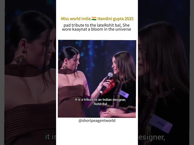 When Miss India gave tribute to indian designer late  Rohit pal  #72ndmissworld #missworldindia