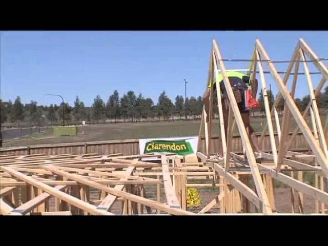 Safe erection of roof trusses