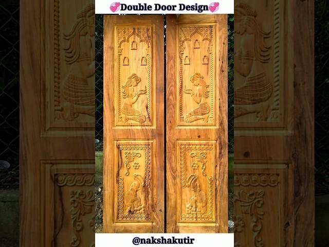 Modern wooden double door design  Traditional Wooden Door Art  CNC Door Designs  #shorts #doors