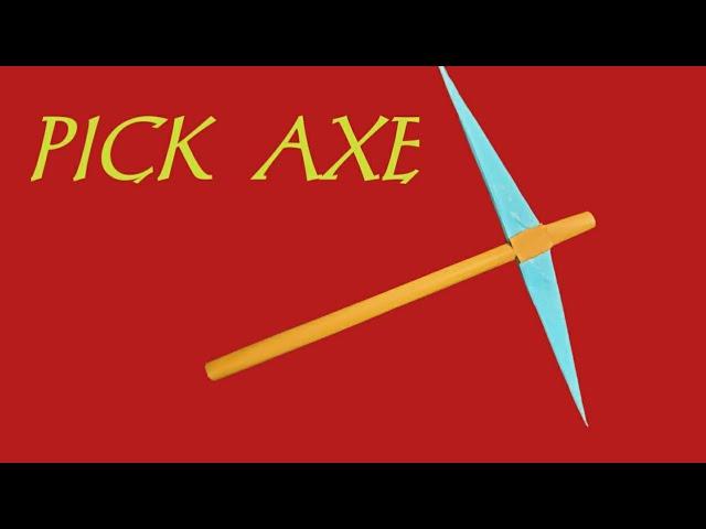 HOW TO MAKE  PICK AXE USING PAPER || EASY PAPER PICKAXE || MINECRAFT PICKAXE || PICK AXE ||