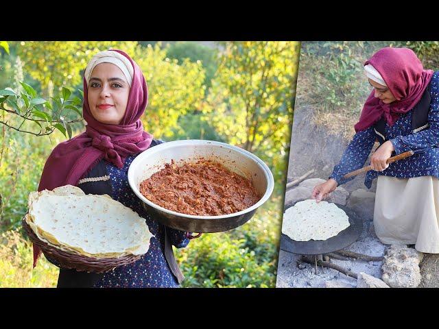 MIRZA GHASSEMI with TAFTOON BREAD | An Unforgettable, Tasty, and Easy-to-Cook Dish  | Rural Cuisine