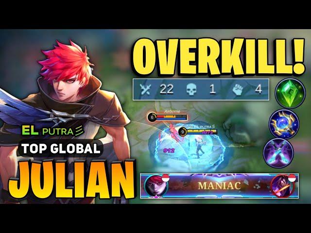 MANIAC! Core Julian Perfect Gameplay [ Top Global Julian Best Build ] By Nᴏʙʟᴇꜱꜱᴇ - Mobile Legends
