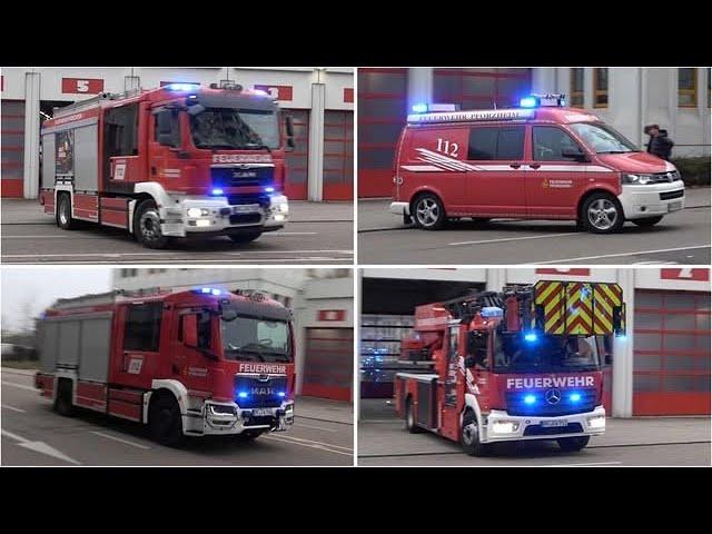 [ Alarm während Übung im Hof]  Löschzugalarm Stufe 2 | Berufsfeuerwehr Pforzheim