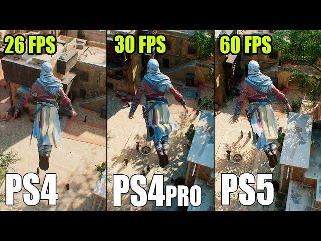 Assassin's Creed Mirage PS4 vs. PS4 Pro vs. PS5 Comparison | Loading Times, Graphics, FPS Test