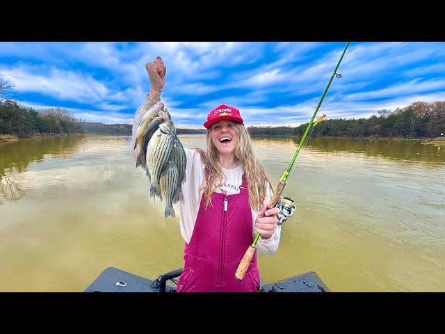 She DESTROYED The JUMBO Yellow Bass!  TASTY Catch & Cook!!!