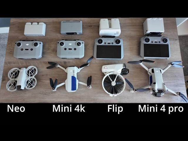 DJI DRONES RATED OUT OF 100 ,dji neo vs dji flip vs dji mini 4k vs dji mini 4 pro