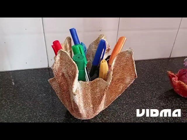 how to make vase at home  # wall putty vase # zero cost diy #diy #shorts #craft #decoration