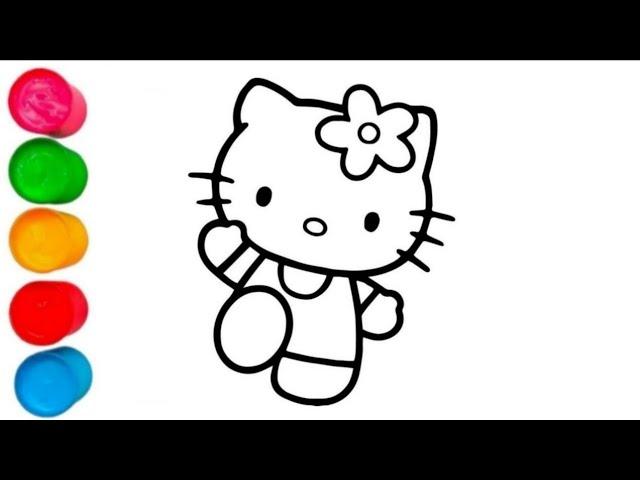 How to draw hello kitty penting and colouring for kids |Toddler | #hellokitty