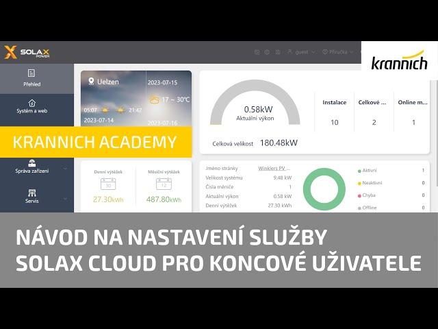 NÁVOD NA NASTAVENÍ SLUŽBY SOLAX CLOUD